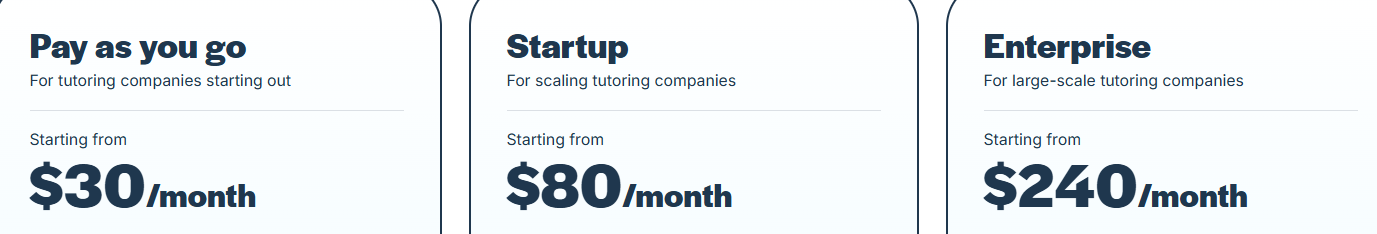 TutorCruncher pricing tiers