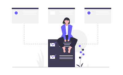 Illustration representing moving school online